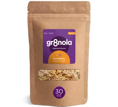 Miniatura 6 de gr8nola The Original - Cereal de granola saludable y bajo en azúcar, fabricado con superalimentos, almendras enteras, miel, canela y linaza, sin
