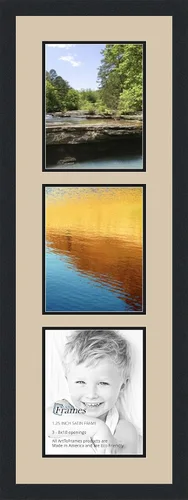 Miniatura 63 de ArtToFrames Marco de fotos tipo collage con estera doble con 3 aberturas de 5x7 y marco negro satinado Uva