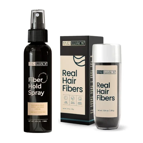 Miniatura 12 de Aerosol de fibras de cabello naturales, no sintético, de Hair Illusion, Negro