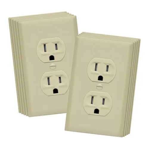 Miniatura 25 de ENERLITES Toma de corriente dúplex, tomacorrientes eléctricos de pared resistentes a manipulaciones, grado residencial, 3 cables, autoconexión a