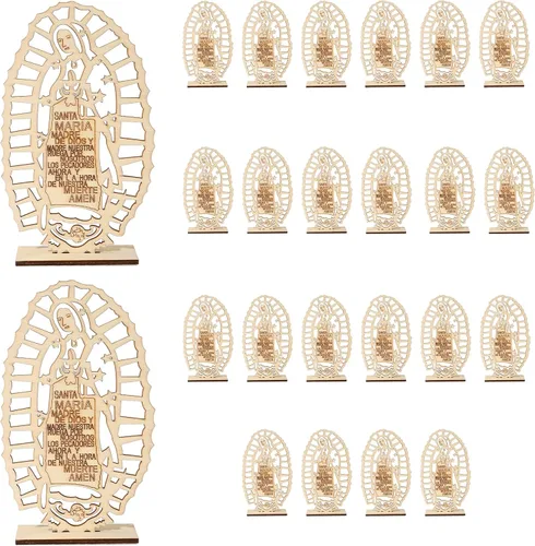 Miniatura 7 de 12 Piezas De Centros De Mesa De Madera Para Bautizo, Centros De Mesa Para Bautizo Bodas Decoraciones, Mi Primera Comunión Decoraciones, Decoraciones