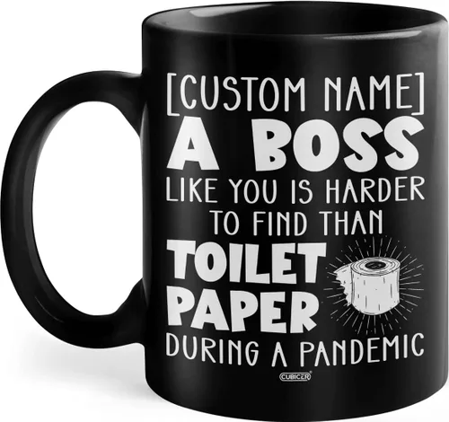 CUBICER Taza de café de cerámica negra personalizada, tazas divertidas con refranes, regalos de Navidad para mujeres, gerentes, hombres y adultos,