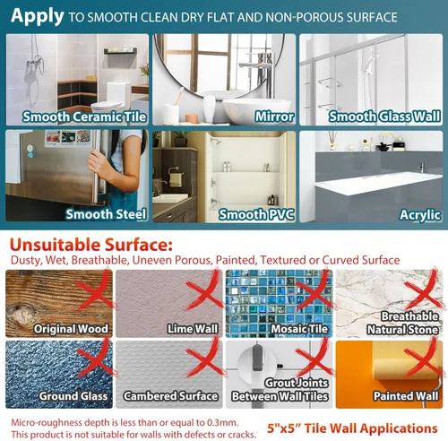 Miniatura 6 de TAILI - Barras de sujeción para la bañera y la ducha con ventosa, paquete de 2 unidades, resistente, removible, sin taladro, impermeable, seguridad