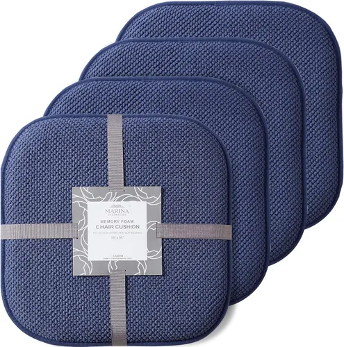 Miniatura 20 de Marina Decoration Cojín grueso y cómodo de espuma viscoelástica para silla, patrón de panal de abeja, goma antideslizante, para asiento trasero, lino
