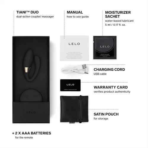 Miniatura 2 de LELO TIANI Duo - Vibrador para parejas para hombres y mujeres con 2 potentes motores y 8 ajustes de vibración, juguetes sexuales para adultos Negro