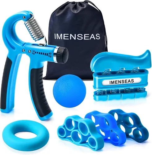 Miniatura 9 de Hand Grip Strengthener 7 Pack Adjustable Hand Gripper, Finger Stretcher Resistance Extensor Bands, Finger Exerciser, Grip Strength Ring & Stress