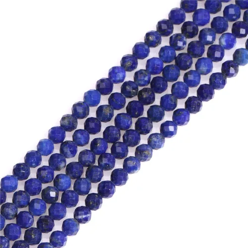 Miniatura 6 de Cuentas de lapislázuli azul para hacer joyas, piedras preciosas naturales, semipreciosas, 0.079 in, espaciador facetado redondo, 15 pulgadas JOE