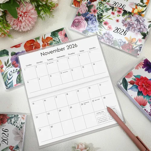Miniatura 7 de ReliThick 6 piezas de calendario de bolsillo 2026 para bolso, planificador mensual, cuaderno de bolsillo pequeño, diario, bloc de notas, regalo