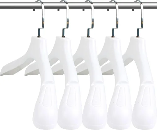 Miniatura 15 de DEDU Perchas de traje para hombres, paquete de 40 perchas extra anchas antideslizantes de ancho 17.7 pulgadas, perchas de plástico grueso negro