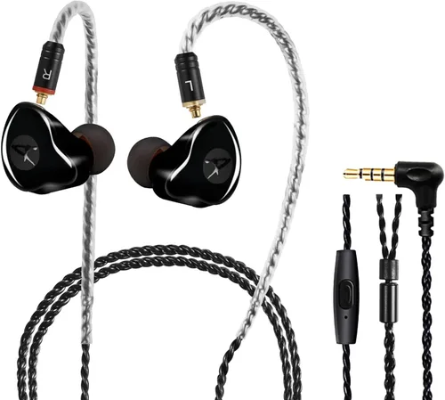 Miniatura 22 de Auriculares de Monitor In-Ear, Auriculares Estéreo HiFi IEM, Auriculares Dinámicos de Doble Driver Cableados con Cable Desmontable, Auriculares