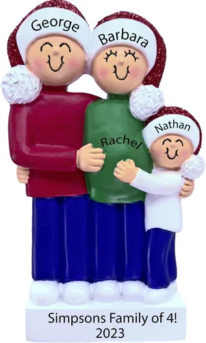 Miniatura 10 de Adorno de Navidad para bebé en espera personalizado 2025 – Adorno personalizado para anuncio de embarazo, recuerdo para la familia, decoración