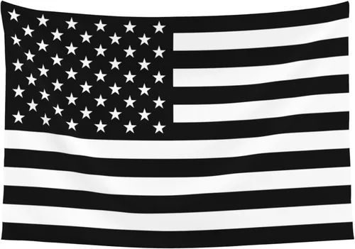 Miniatura 9 de JUHIOPOI Tapiz de bandera estadounidense en blanco y negro, para decoración de pared, pancarta colgante de arte para dormitorio, sala de estar