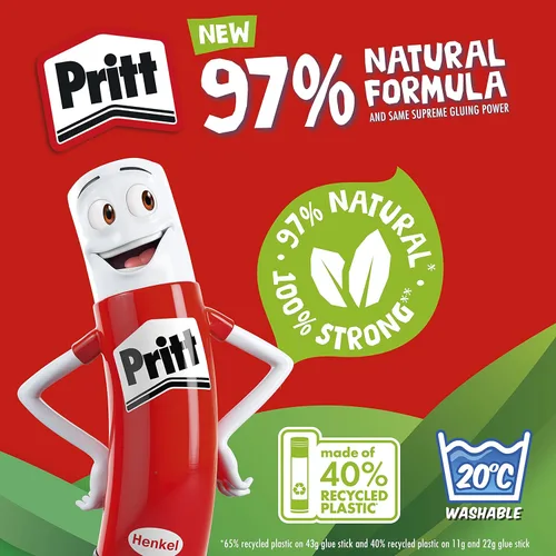 Miniatura 4 de Pritt Pegamento en barra, seguro y apto para niños, para actividades de artes y manualidades, adhesivo de sujeción fuerte para suministros escolares