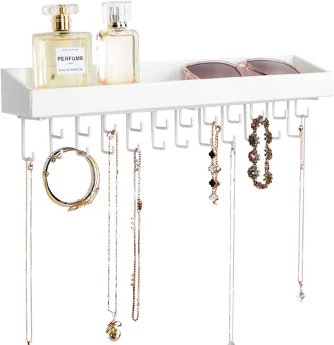Miniatura 10 de J JACKCUBE DESIGN Soporte para Collares Montado en la Pared Organizador de Joyas para Pulseras, Aretes y Anillos con 25 Ganchos - Decoración Gótica