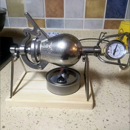Miniatura 6 de Mini máquina de palomitas de maíz de acero inoxidable 304, máquina de palomitas de maíz de alta presión operada a mano para reuniones familiares