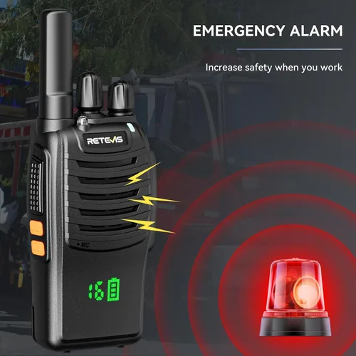 Miniatura 7 de Walkie Talkies Retevis H-777H, pantalla irrompible oculta, pantalla de canal, FRS portátil, linterna LED, carga USB-C, alarma de emergencia, manos