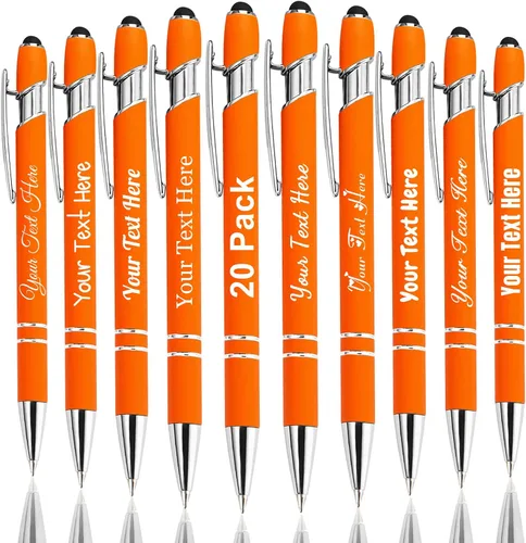 Miniatura 38 de Hasta 300 bolígrafos personalizados a granel con nombre personalizado con grabado gratis, puntas de lápiz capacitivo grabado, bolígrafo
