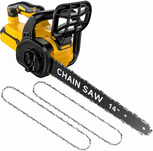 Motosierra eléctrica sin escobillas de 14 pulgadas, motosierra inalámbrica a batería compatible con batería Dewalt de 20 V con pantalla LCD,