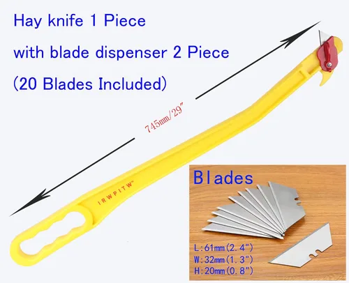 Miniatura 3 de Cuchillo de heno, cuchillo de heno de 29 pulgadas y 20 cuchillas, cortador de cuerda de envoltura de red y embalaje, herramienta de pacas de heno