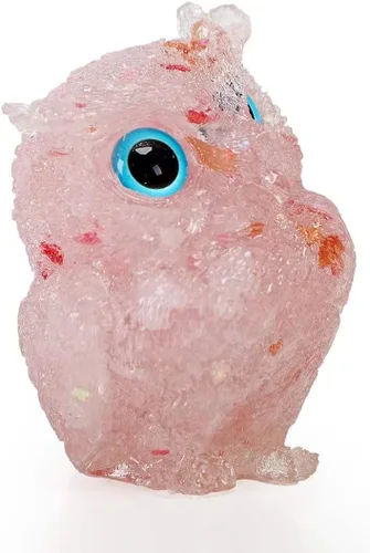 Miniatura 2 de Adorable figura de búho de 2.4 pulgadas, bonita estatua de búho de cristal natural, detalles de estante para decoración de oficina en casa y amantes
