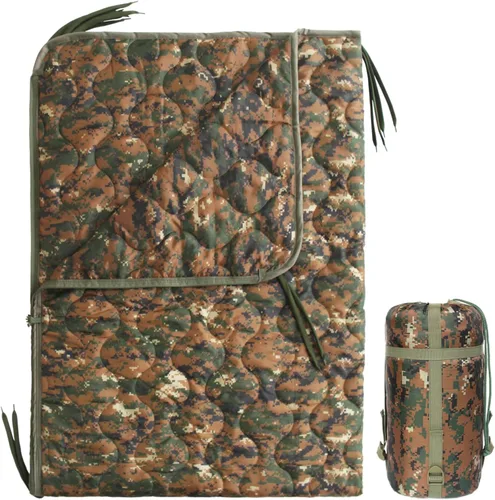 Miniatura 5 de Forro de poncho de camuflaje, manta militar, saco de dormir militar, con una bolsa de transporte de compresión, para viajes, senderismo, campamento