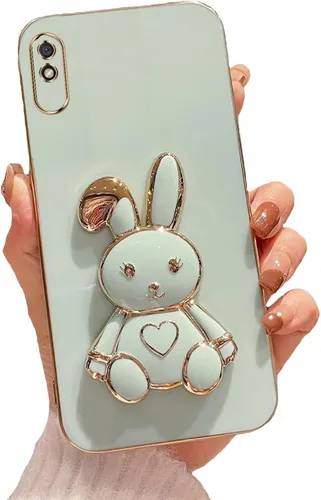 Miniatura 84 de Estuche con soporte de conejo de corazón para Xiaomi Redmi Note 10S, galvanizado suave TPU protector delgado a prueba de golpes con lindo conejito
