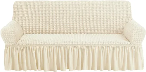 Miniatura 45 de NICEEC Funda de sofá biplaza beige de 1 pieza, funda de sofá de fácil ajuste, universal, de alta elasticidad, duradero, protector de muebles