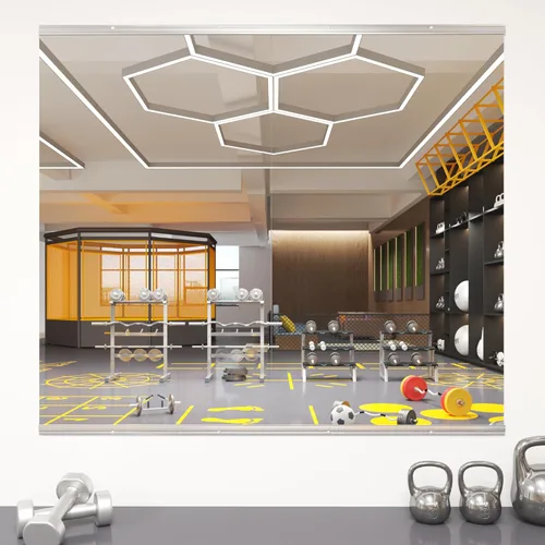 Miniatura 11 de pertetey Espejos de gimnasio en casa, 12 x 12 pulgadas, paquete de 4 azulejos de espejo de longitud completa, sin marco, para montar en la pared