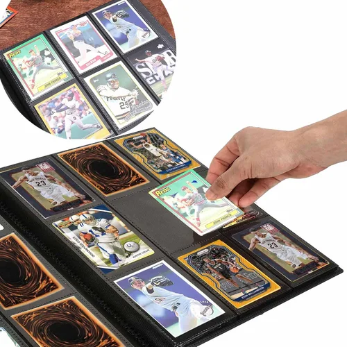 Miniatura 2 de Carpeta para tarjetas coleccionables, 9 bolsillos de colección de álbumes de tarjetas para tarjetas de béisbol Yugioh MTG, protección