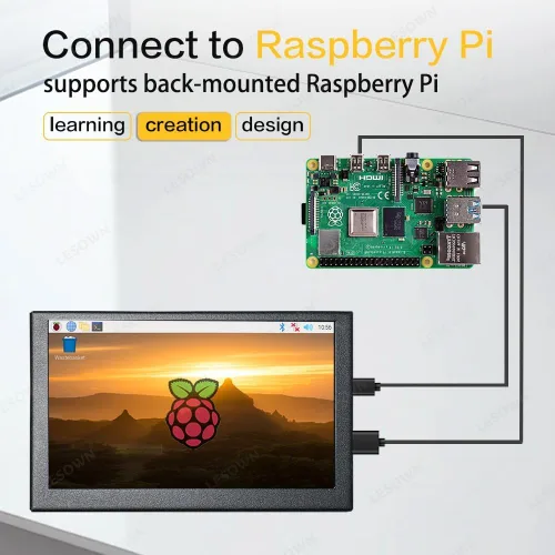 Miniatura 3 de 5 pulgadas IPS pequeño hdmi monitor VESA Metal Shell 800x480 mini pantalla LCD Monitor portátil