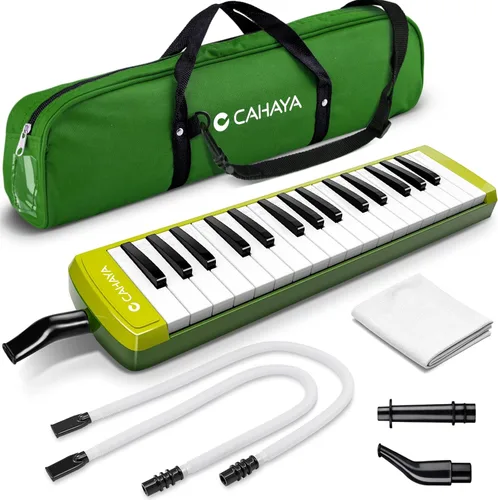 Miniatura 12 de CAHAYA Melódica 32 Teclas Boquilla de Tubos Dobles Piano de Aire Teclado Instrumento Musical con Bolsa de Transporte 32 Teclas, Negro, CY0050-1