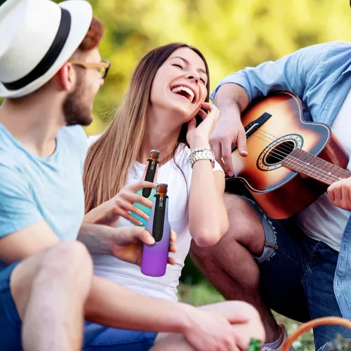 Miniatura 8 de Paquete de 12 fundas enfriadoras para botellas de cerveza, mangas de cerveza con cremallera de neopreno grueso suave aisladas, mantiene la cerveza