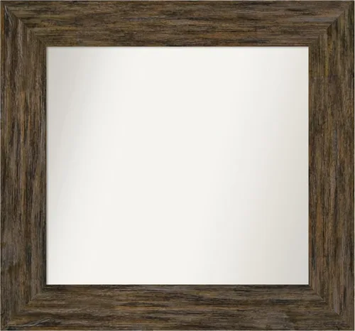 Miniatura 86 de Amanti Art Espejo personalizado, espejo de baño marrón Fencepost, espejo de pared o espejo de tocador de baño sobre el fregadero (27 x 27 pulgadas)