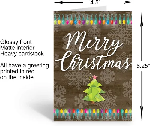 Miniatura 5 de Stonehouse Collection Tarjetas navideñas rústicas surtidas - 18 tarjetas de Navidad en caja y sobres