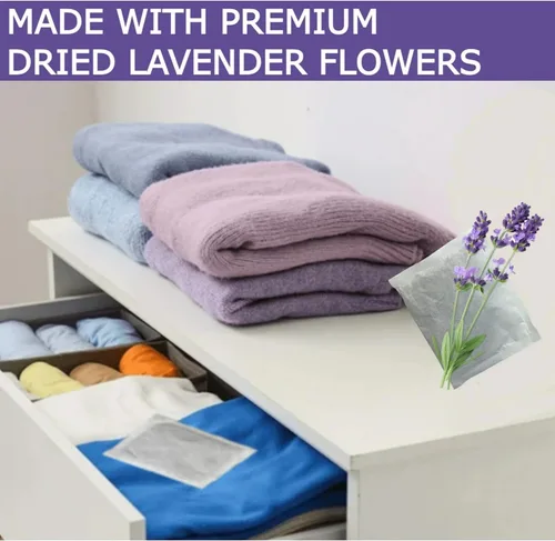 Miniatura 3 de Bolsas para secadora de lavanda, flores extra premium, bolsitas perfumadas de lavanda para cajones y armarios, bolsas ambientadoras naturales
