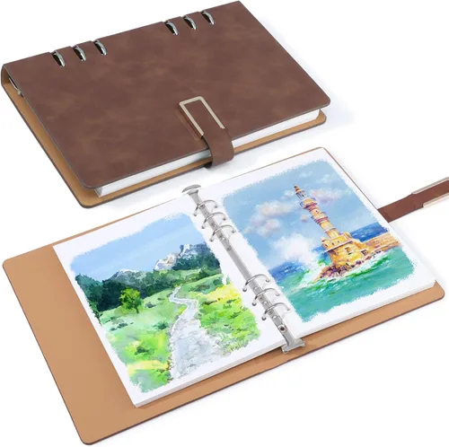 Prudiut Cuaderno de bocetos para acuarela de 30 hojas, papel de diario de acuarela prensado en frío de 140 lb/300 g/m² para pintar, dibujar, medios