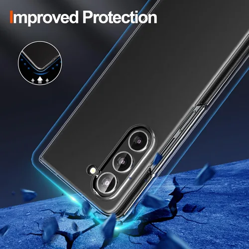 Miniatura 5 de Foluu Funda transparente para Samsung Galaxy Z Fold 5 con protector de pantalla frontal integrado, resistente a los arañazos, carcasa protectora