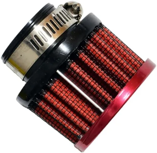Miniatura 3 de Meriton Abrazadera de goma universal para coche de 25 mm 1" con filtro de aire de entrada con abrazadera ajustable (Rojo)