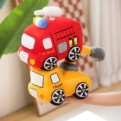 Miniatura 6 de XIYUAN Cojín de peluche rojo de autobús escolar con diseño de caricaturas, cojín de felpa para regalo de cumpleaños de niños (11 x 7 x 6 pulgadas)
