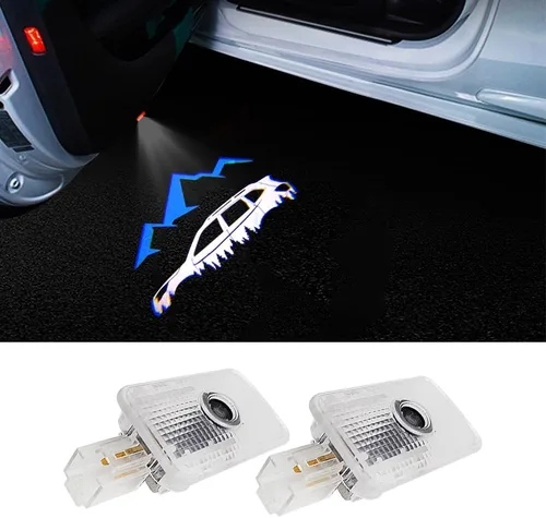 2 piezas Luces LED que no se decoloran para puerta de automóvil, proyector de cortesía, luz de bienvenida láser, sombra fantasma, accesorios