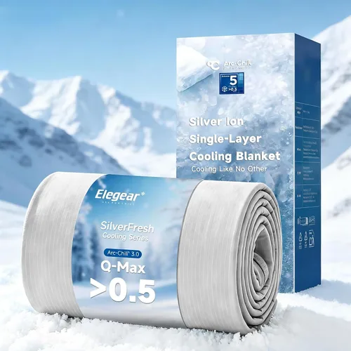 Miniatura 9 de Elegear Arc-Chill 3.0 - Mantas refrescantes para dormir con calor, fibra fría 3.0 con iones plateados para pieles sensibles, ultra ligeras
