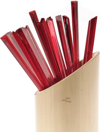 Miniatura 3 de BambooMN - Púas de prisma triangular para aperitivos y bebidas - 4.5" (11.4cm) - Rojo - 1000 piezas