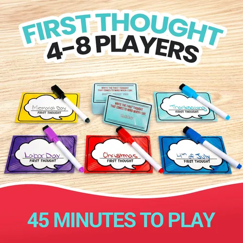 Miniatura 4 de FIRST THOUGHT Juego de mesa familiar El divertido juego de fiesta de pensamiento rápido Juego de mesa familiar Ideal para noches de juego
