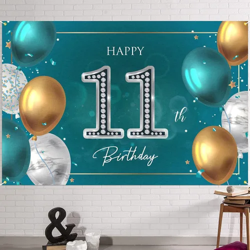 Miniatura 20 de HAMIGAR Fondo de pancarta de feliz cumpleaños número 10 de 6 x 4 pies, decoraciones de cumpleaños de 10 años, suministros de fiesta para niñas