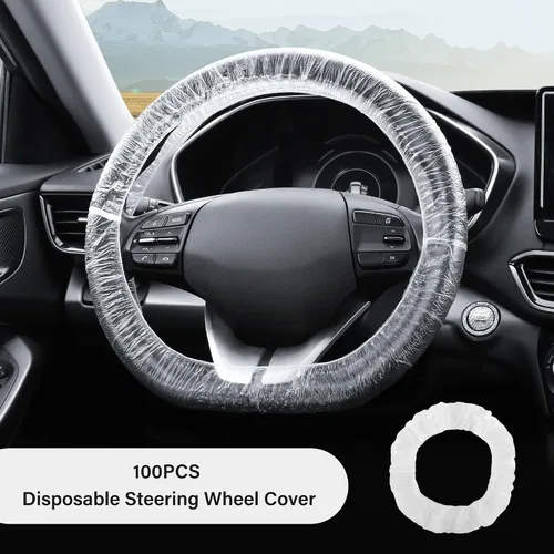 Miniatura 6 de 100 fundas desechables para volante, protector de volante desechable con elástico para evitar rozaduras y arañazos, funda universal para volante