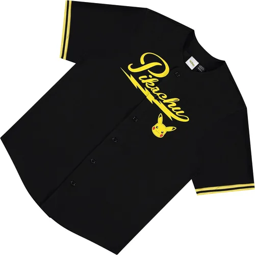 Miniatura 6 de Pokemon Camiseta de béisbol Pikachu para hombre, Pikachu Charizard Pokeball de malla con botones