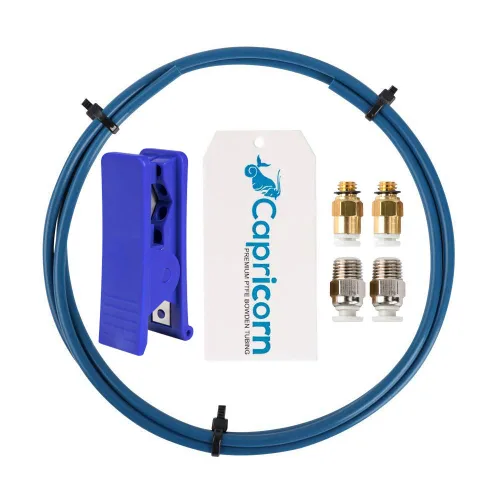 Capricorn Bowden - Tubo de PTFE 1M XS Series 0.069 in filamento con 2 accesorios neumáticos PC4-M6 y 2 PC4-M10 y cortador de tubos para impresora 3D