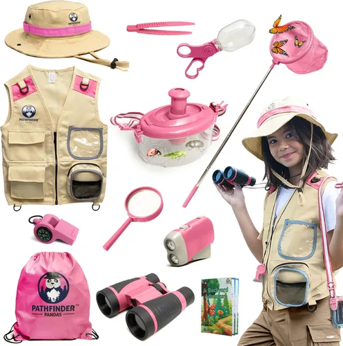 Miniatura 9 de Kit de explorador para niños con chaleco de safari, sombrero y más – Kit de captura de insectos para niños con guía de aventuras y búsqueda
