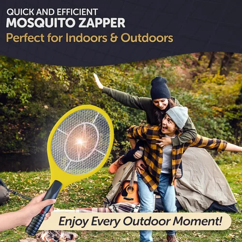 Miniatura 4 de Matamoscas Eléctrico de 45,7 cm Raqueta Mata Moscas y Mosquitos - Matamoscas para Interiores y Exteriores para Moscas, Operado por Batería, Raqueta