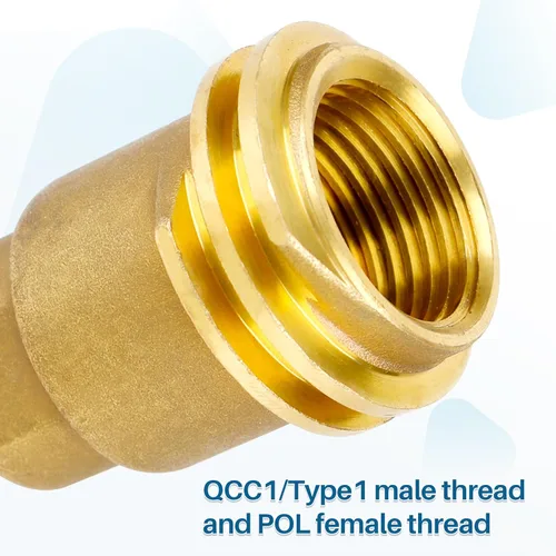 Miniatura 3 de QCC1 - Adaptador de manguera de montaje de gas propano macho con rosca de tubo macho de 1/4 pulgadas, accesorios de conexión rápida de propano